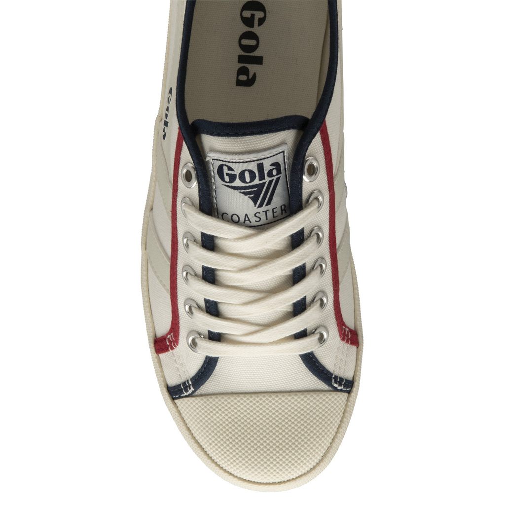 Gola Vegan Classics Coaster Smash Shoes Fehér Sötétkék Mélypiros Hungary | KOX-290785