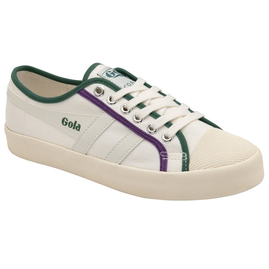 Gola Vegan Classics Coaster Smash Shoes Fehér Sötétzöld Lila Hungary | CQY-341258