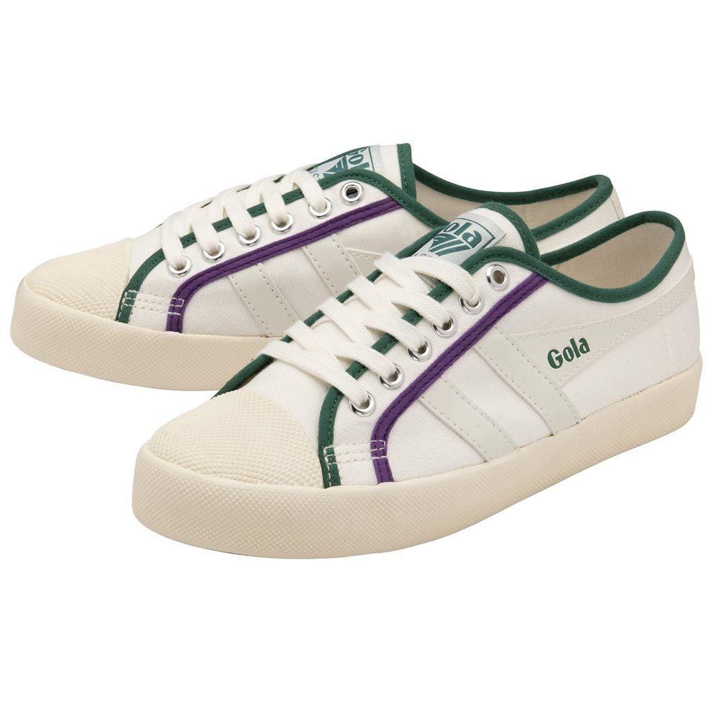 Gola Vegan Classics Coaster Smash Shoes Fehér Sötétzöld Lila Hungary | CQY-341258