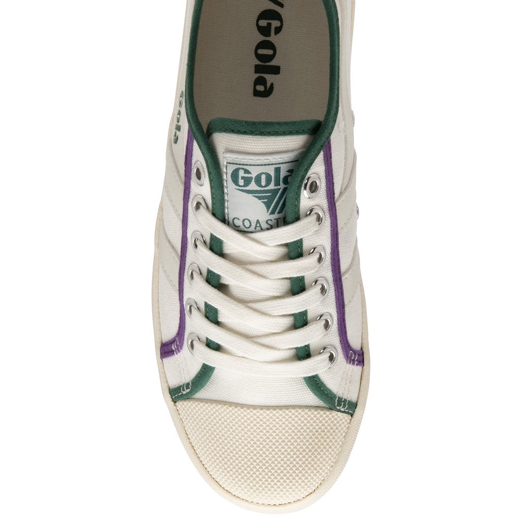 Gola Vegan Classics Coaster Smash Shoes Fehér Sötétzöld Lila Hungary | CQY-341258