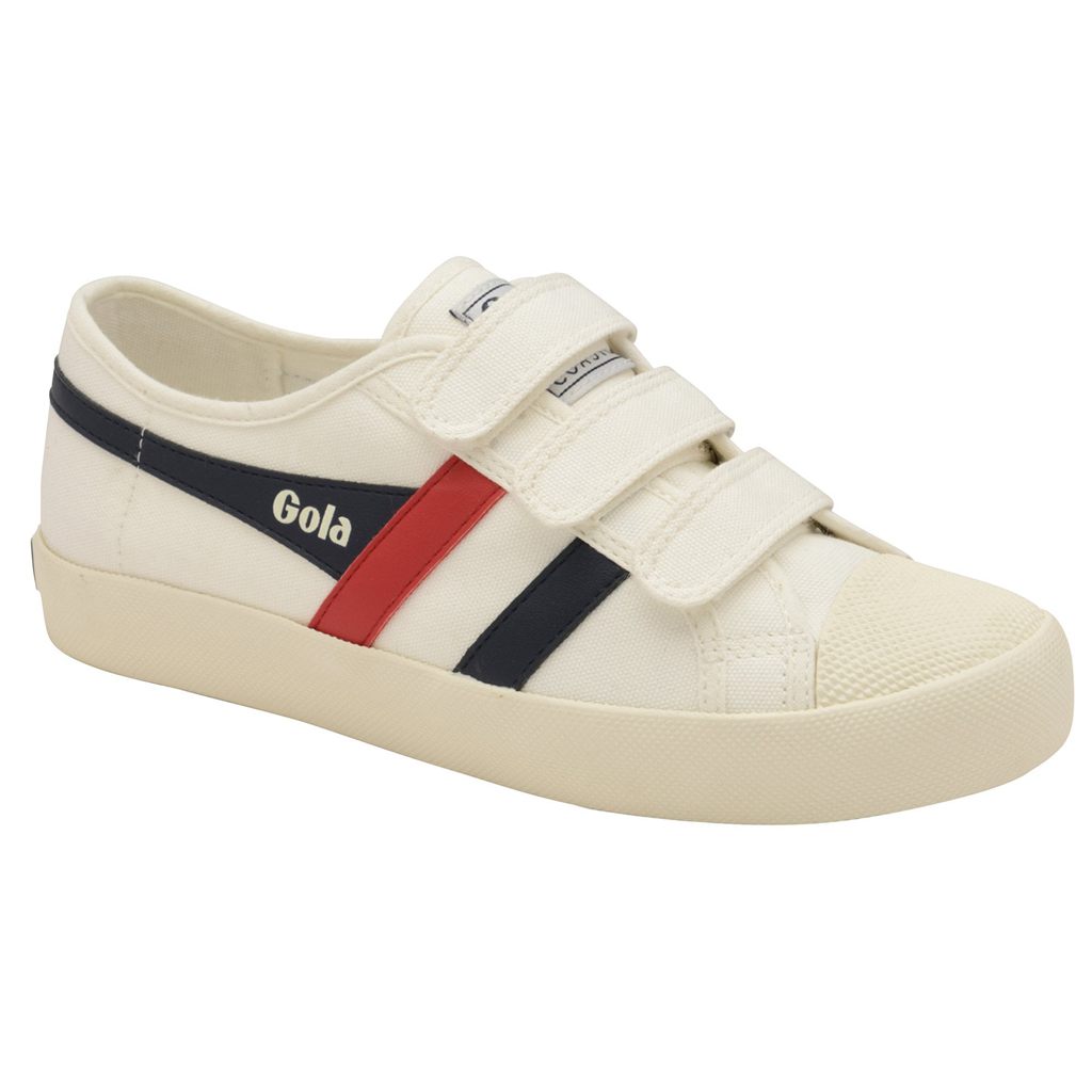 Gola Vegan Classics Coaster Strap Sneakers Fehér Sötétkék Piros Hungary | VFI-796452