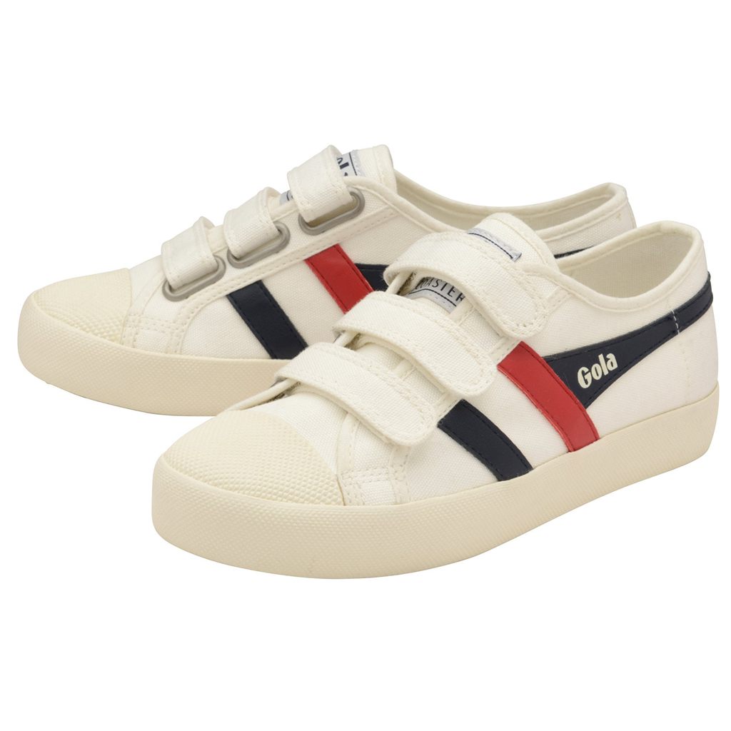 Gola Vegan Classics Coaster Strap Sneakers Fehér Sötétkék Piros Hungary | VFI-796452
