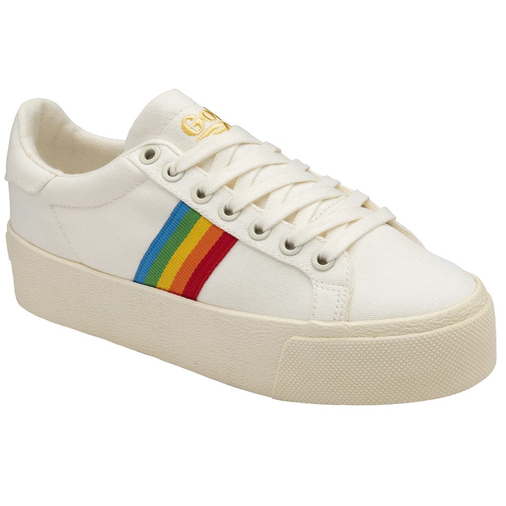 Gola Vegan Classics Orchid Platform Rainbow Shoes Fehér Hungary | JGB-358271