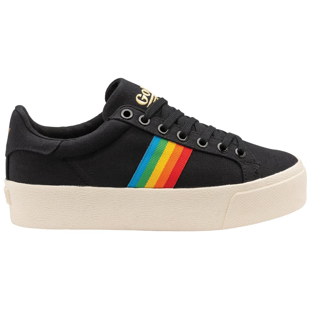 Gola Vegan Classics Orchid Platform Rainbow Shoes Fekete Hungary | ZBN-926048