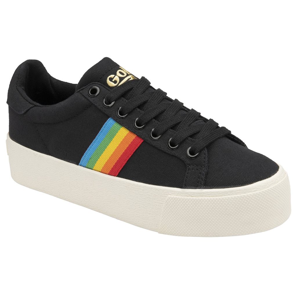 Gola Vegan Classics Orchid Platform Rainbow Shoes Fekete Hungary | ZBN-926048