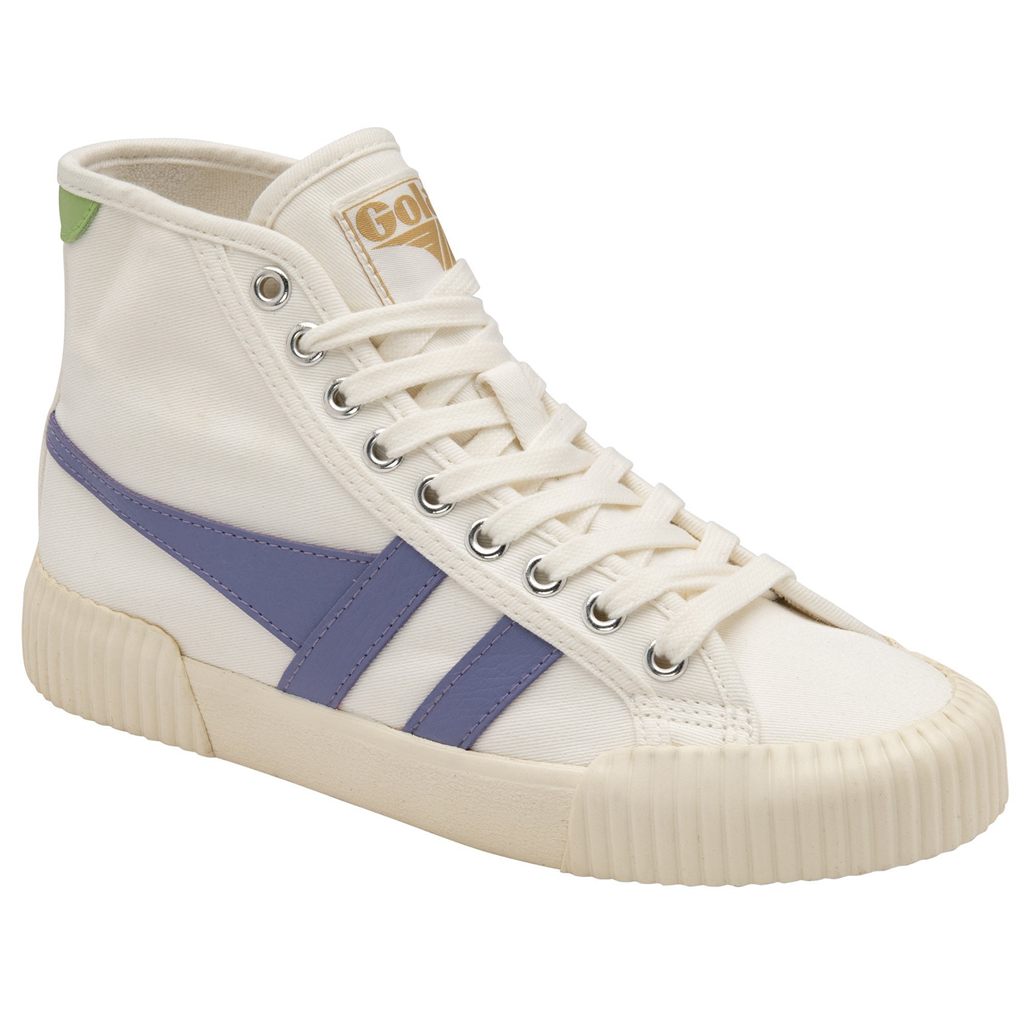 Gola Vegan Classics Rally High Plimsoll Sneakers Fehér Levendula Zöld Hungary | BUS-960451