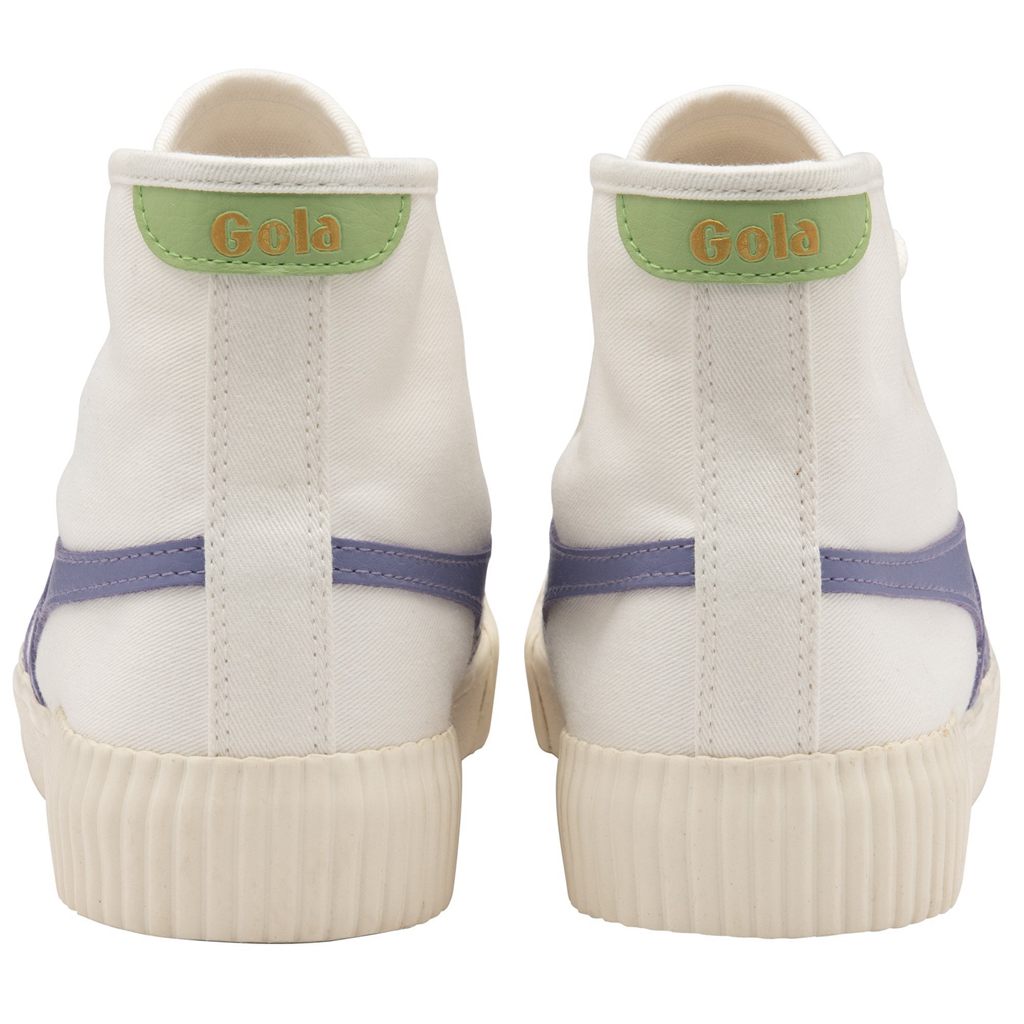 Gola Vegan Classics Rally High Plimsoll Sneakers Fehér Levendula Zöld Hungary | BUS-960451