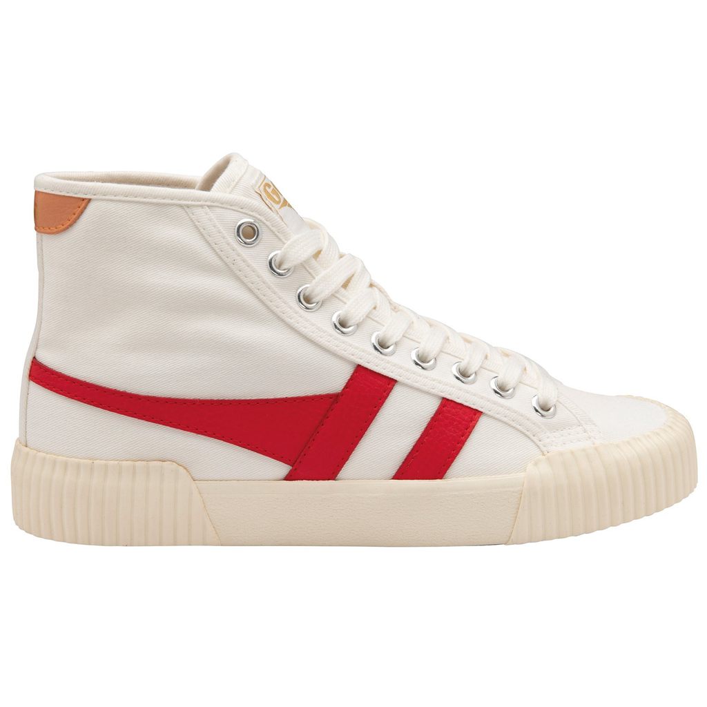 Gola Vegan Classics Rally High Plimsoll Sneakers Fehér Piros Sárgabarack Hungary | ZCK-971426