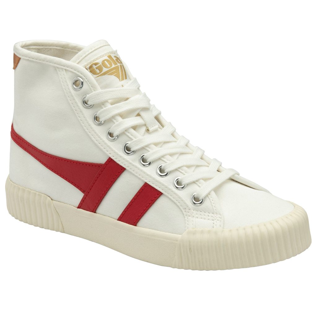 Gola Vegan Classics Rally High Plimsoll Sneakers Fehér Piros Sárgabarack Hungary | ZCK-971426