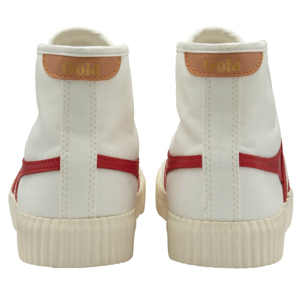 Gola Vegan Classics Rally High Plimsoll Sneakers Fehér Piros Sárgabarack Hungary | ZCK-971426